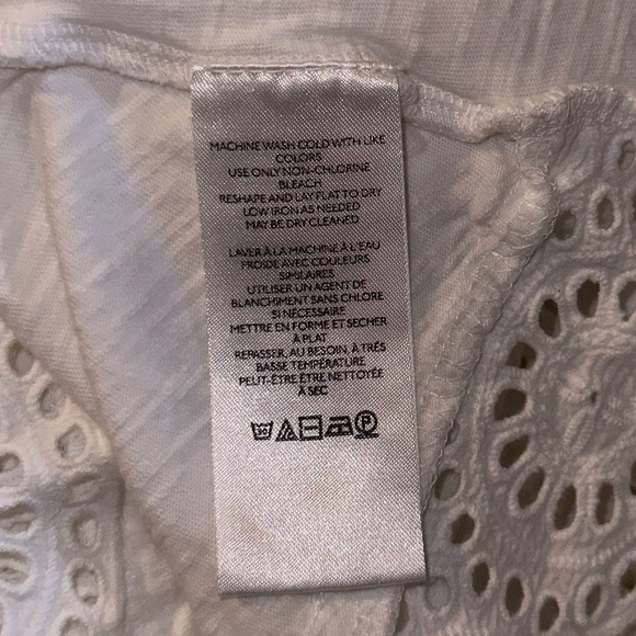 By Anthropologie Sustainable Embroidered Eyelet Lace Boho White Feminine Tank - Picture 10 of 11